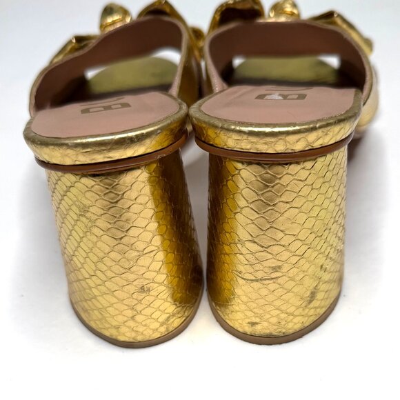 Butrich Bow Slide Pump in Gold Embossed Snake Size 40 (fits like an 8.5/9) - Picture 5 of 12